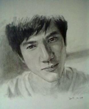 王力宏图片早年帅气图片：王力宏素描画像