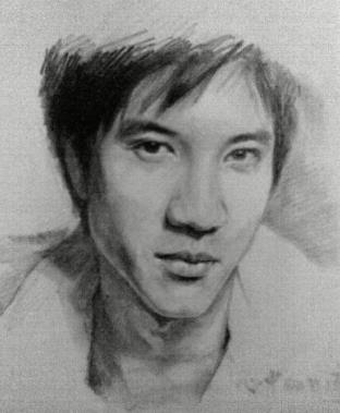 王力宏图片早年帅气图片：王力宏素描画像