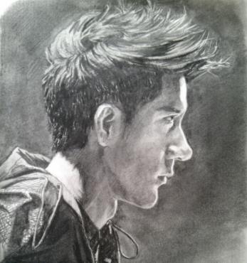 王力宏图片早年帅气图片：王力宏素描画像