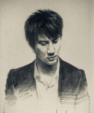 王力宏图片早年帅气图片：王力宏素描画像