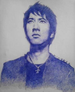 王力宏图片早年帅气图片：王力宏素描画像