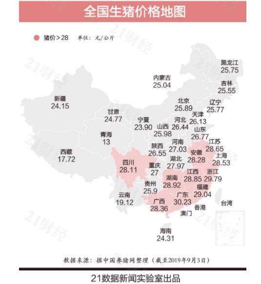 全国猪价地图出炉什么情况 全国猪价上涨的原因是什么