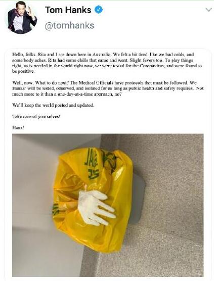 汤姆汉克斯夫妇返回美国 此前曾确诊新冠肺炎 汤姆汉克斯夫妇返回美国 此前曾确诊新冠肺炎