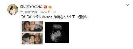 杨祐宁当爸晒宝宝B超照 未婚妻首度公开资料大起底