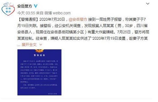 四川安岳男子趁妻子熟睡将其杀害 作案细节曝光让人惶恐