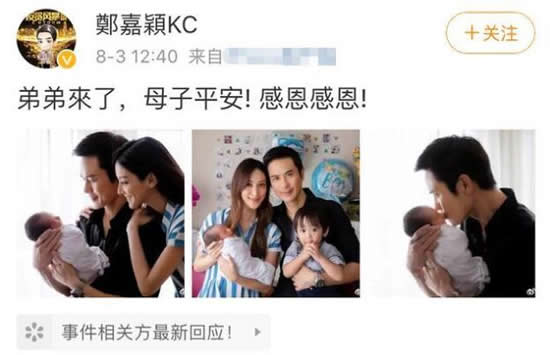 郑嘉颖二胎得子 相差22岁的感情曾不被人看好 郑嘉颖二胎得子 相差22岁的感情曾不被人看好