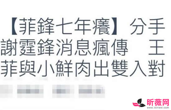 台媒曝谢霆锋王菲分手 疑似王菲劈腿小鲜肉 台媒曝谢霆锋王菲分手 疑似王菲劈腿小鲜肉