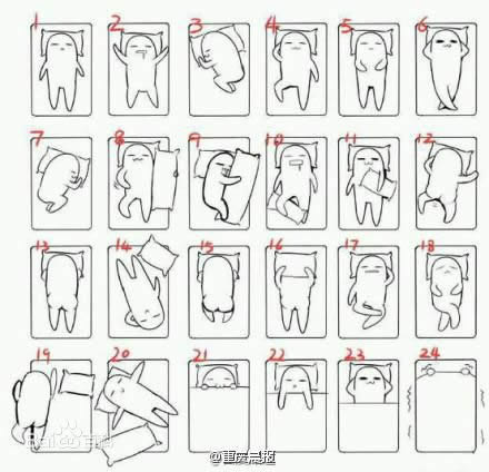 24睡姿图:不同睡姿反应不同人的心里(图)