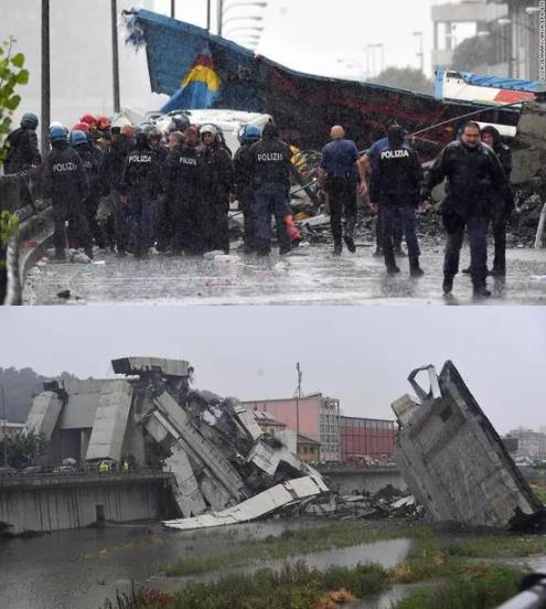 意大利高架桥坍塌：直接现场画面（组图）