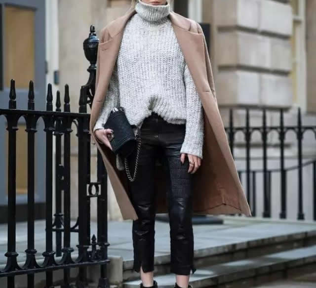 2021秋冬时尚高领毛衣女款