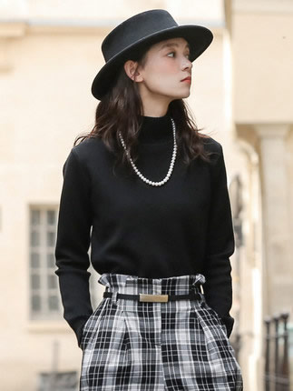 2021秋冬时尚高领毛衣女款