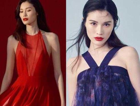 何穗黑look红唇：冷艳高贵令人想舔屏了（图）