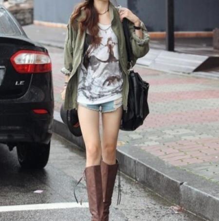 街拍韩国美女怎么穿都好看：这身材好羡慕（图）