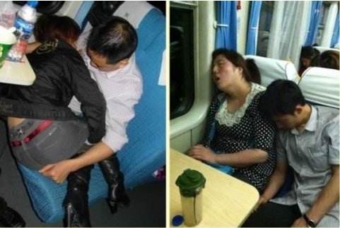 火车上各种睡姿：高难度尴尬睡姿图集（图）