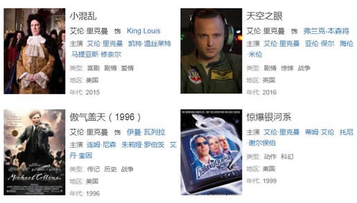 艾伦 里克曼人资料简介：艾伦·里克曼经历影视作品