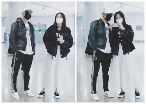聂远与老婆情侣装：打扮清爽十指相扣超恩爱（图）