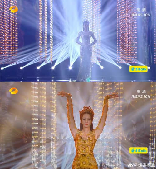 迪丽热巴穿金礼服：闪闪的礼服美翻了美炸了（图）