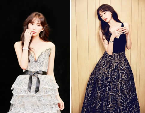 林志玲妩媚显飘逸：抹胸长礼服优雅妩媚女人味