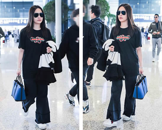 阿娇素颜秀圆润脸颊：短袖打扮接地气（图）