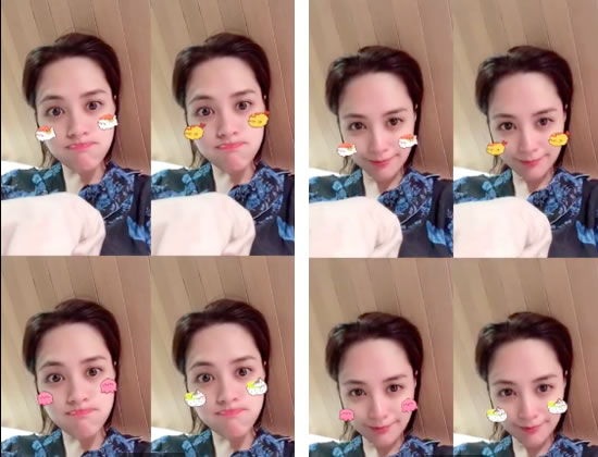 阿娇素颜秀圆润脸颊：短袖打扮接地气（图）