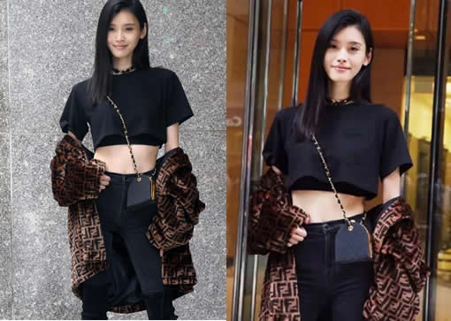 奚梦瑶维密秀试装：短款T恤展完美身材（图）