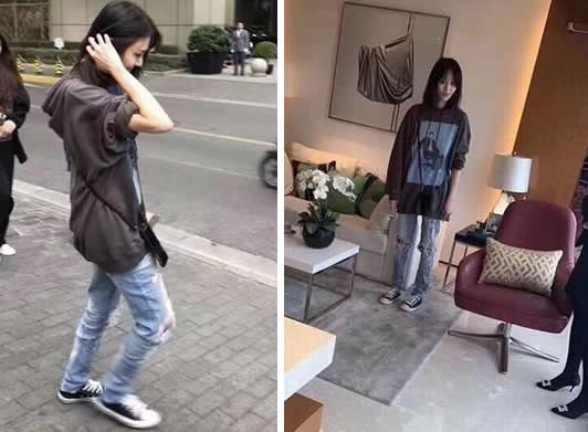 偶遇郑爽上海看房：照片中郑爽太瘦了（图）