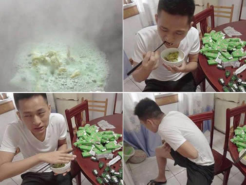 男子作死用风油精来煎鸡蛋吃（你想尝尝吗）