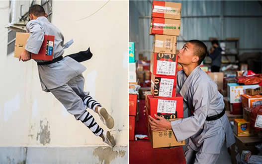 功夫小子变快递员：一大波功夫小子送快递照片来袭