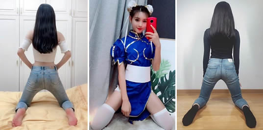 抖音美女坐：妹子示范（抖音男生做不到的姿势）