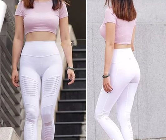 紧身裤美女丰腴翘臀：成熟味道的美女气质出众