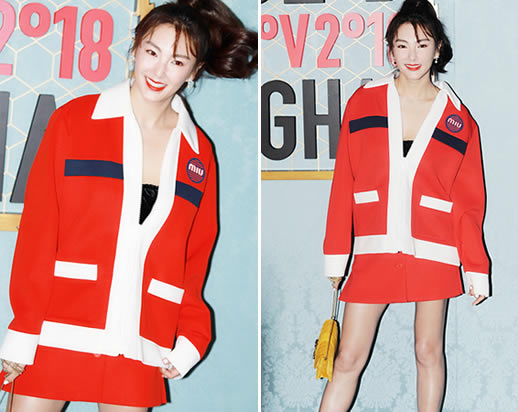 张雨绮梳马尾红妆时髦亮相：修长美腿令人眼睛移不开