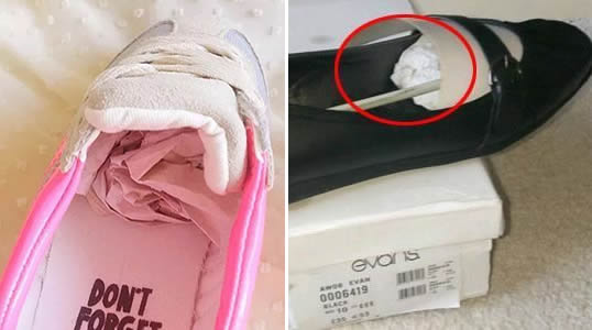 新鞋里面的纸团的作用竟这么大（图）