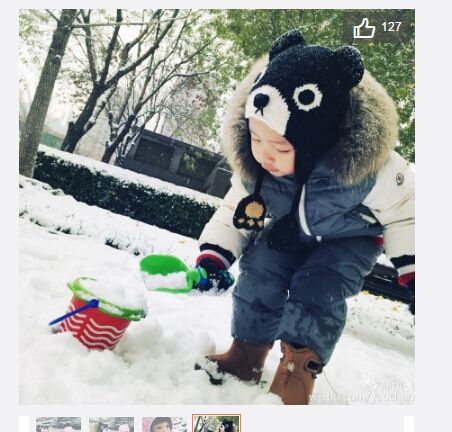 李湘晒女儿滑雪照：北京大雪明星有的晒娃有的晒闺蜜