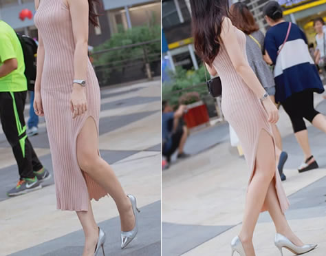 夏天裙子女孩子图片：小姐姐们衣服和身材相得益彰