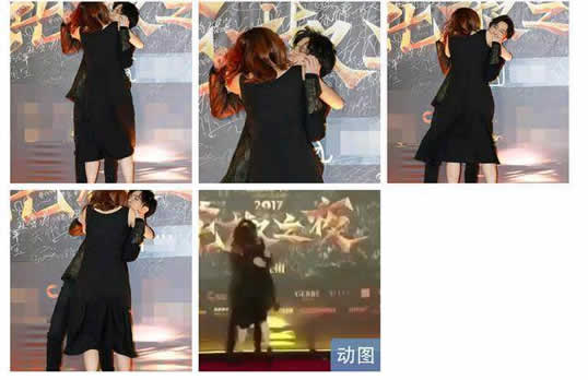 薛之谦被女主播突袭强吻：画面中女主播太疯狂了