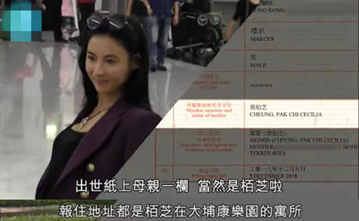 张柏芝小儿子出生证:疑似人工受孕小儿子全名曝光 张柏芝小儿子出生证:疑似人工受孕小儿子全名曝光