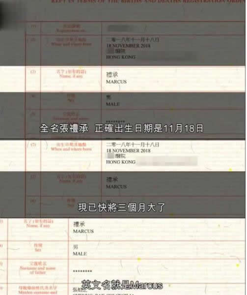 张柏芝三胎出生证曝光：出生证上都有哪些信息揭晓