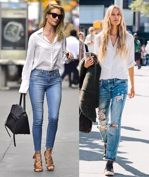 教你白衬衫时尚穿搭：白衬衫如何穿搭示范图片