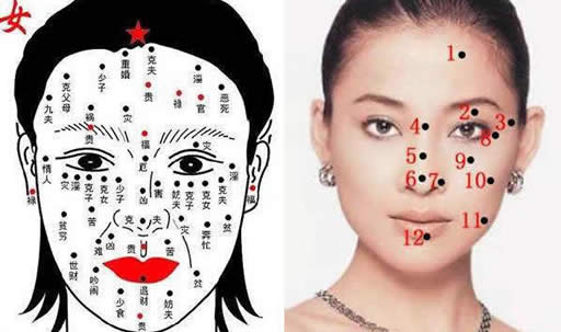 女生脸上的痣相图:女人脸上美人痣位置解读