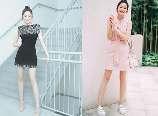 古力娜扎渐变蓝裙图片：古力娜扎穿搭时尚确实美艳