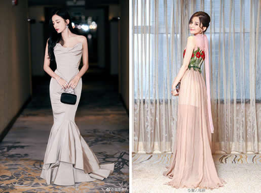 古力娜扎渐变蓝裙图片：古力娜扎穿搭时尚确实美艳