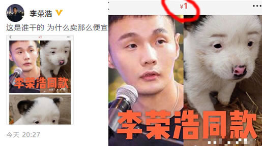 李荣浩同款狗狗价值1元：具体内容这是个什么梗？