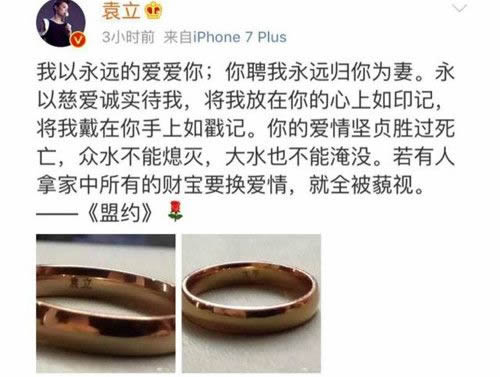 袁立宣布婚讯被骂原因详情：袁立宣布婚讯老公资料简介