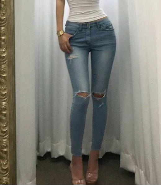 甜美动人修身显瘦牛仔裤：清新雅丽甜美女神范