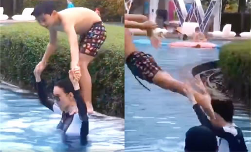 张柏芝母子泳池戏水画面曝光：女神妈妈亲子满满的爱