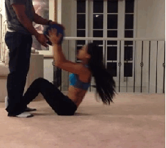 双人配合健身动作GIF动图：11种方法Gif图解