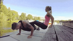 双人配合健身动作GIF动图：11种方法Gif图解