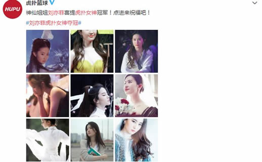 刘亦菲女神赛夺冠:2019虎扑女神排名情况 刘亦菲女神赛夺冠:2019虎扑女神排名情况