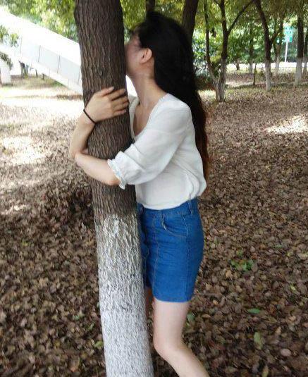妹子不要抱那棵树，抱我来吧