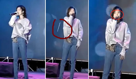 郁可唯被丢荧光棒怎么回事：被吓呆了gif画面曝光